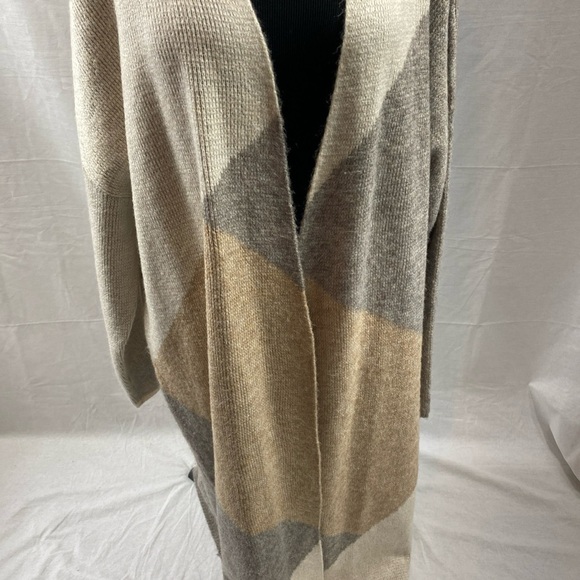 Sincerely Jules Tan Duster Cardigan Color Block Women's Size 3X - Picture 2 of 4
